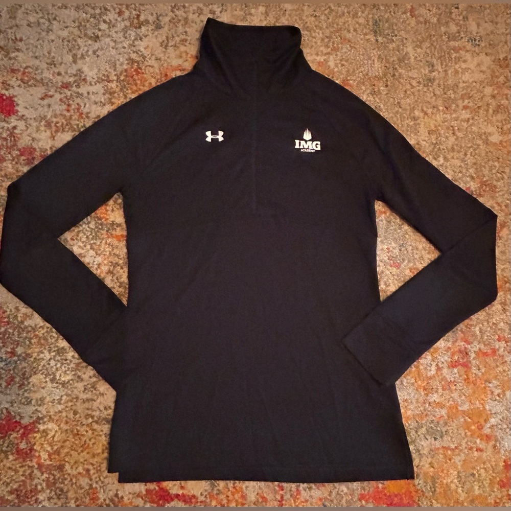 IMG Academy Black 1/4 Zip Under Armour Long Sleeve Performance Top Size Sm/P/P
